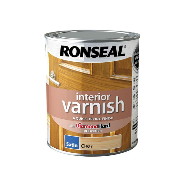 Ronseal Interior Varnish Satin Clear 750ml tin