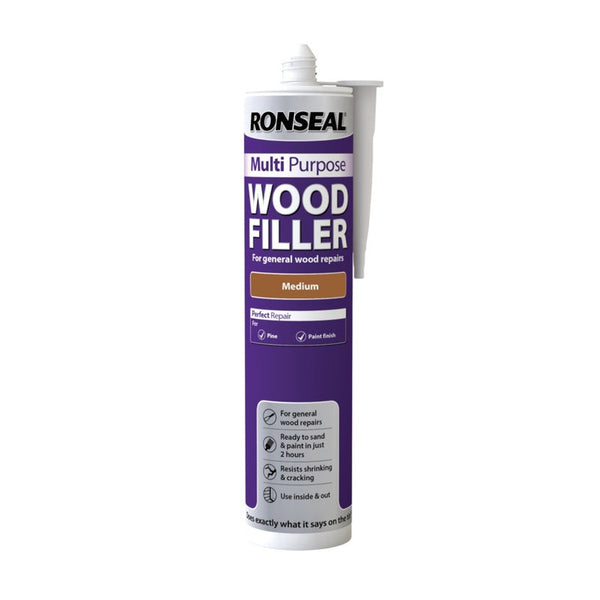 Ronseal Multi Purpose Wood Filler cartridge Medium 310ml