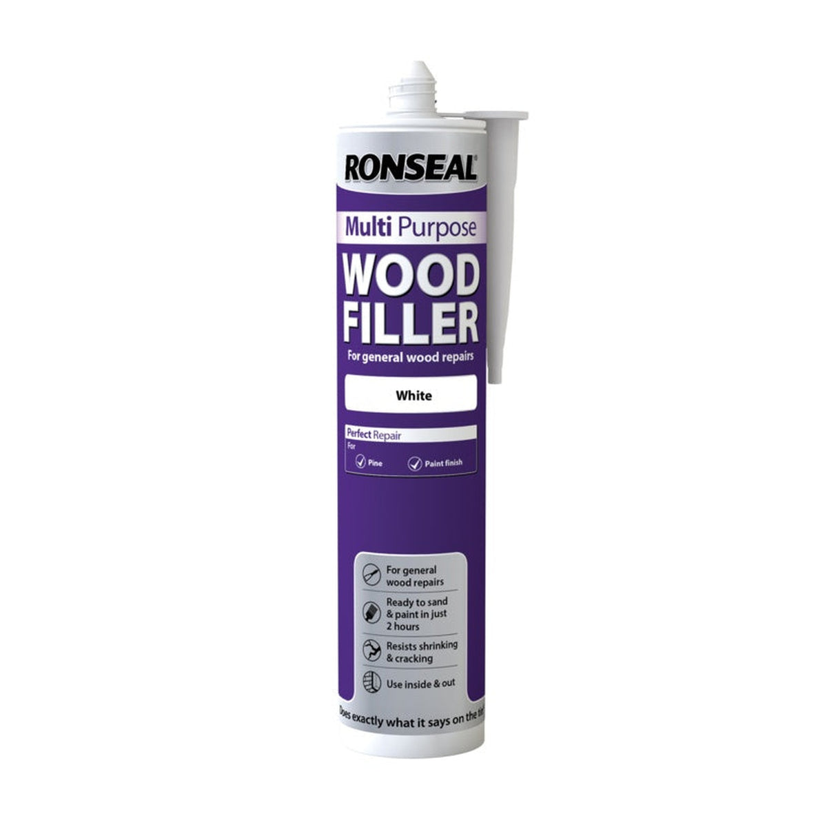 Ronseal Multi Purpose Wood Filler cartridge White 310ml