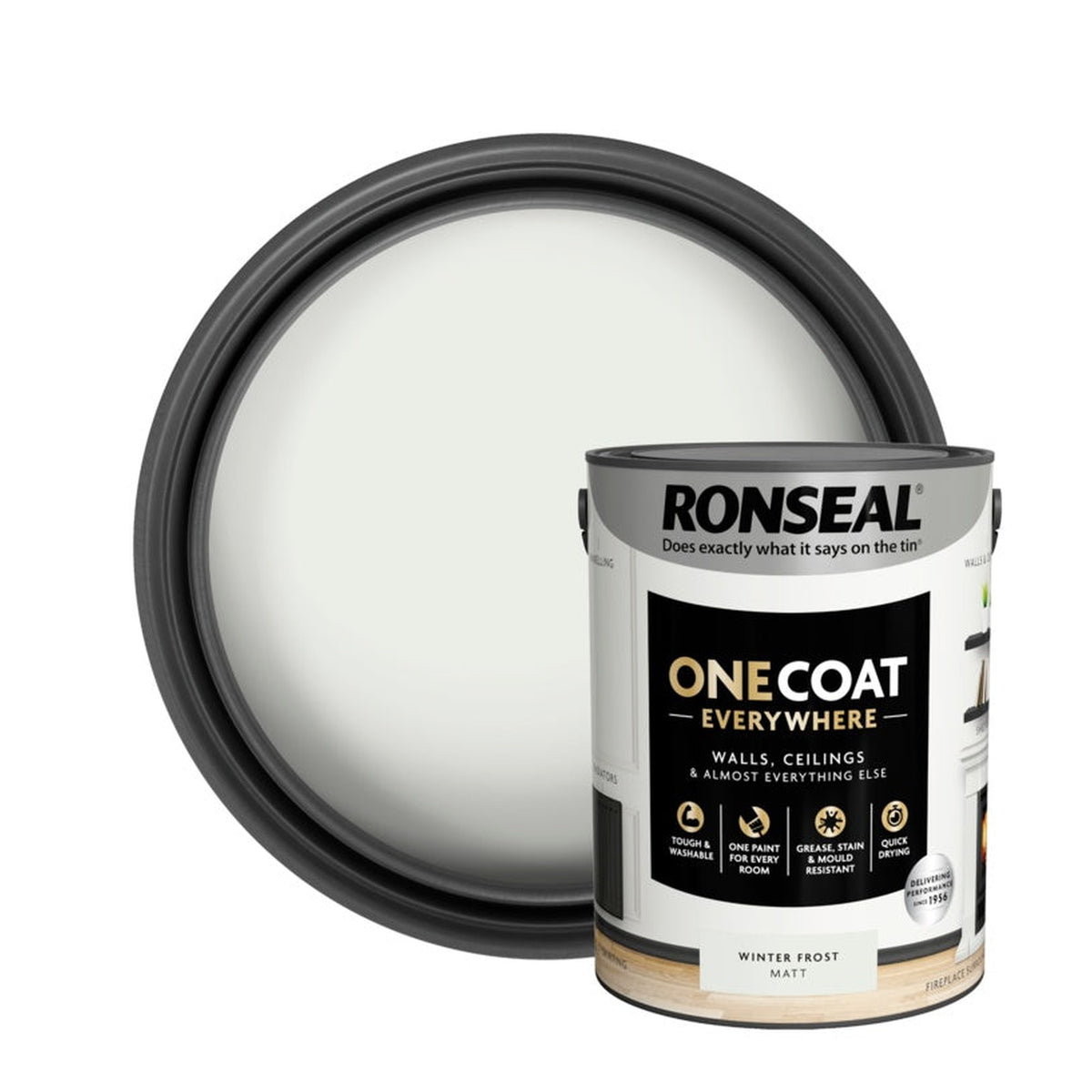 Ronseal One Coat Everywhere Matt Paint 5L in Winter Frost