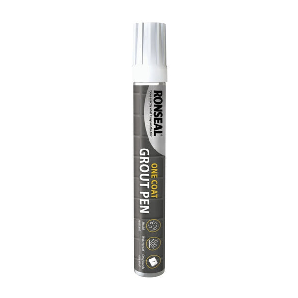 Ronseal One Coat Grout Pen Brilliant White 15ml