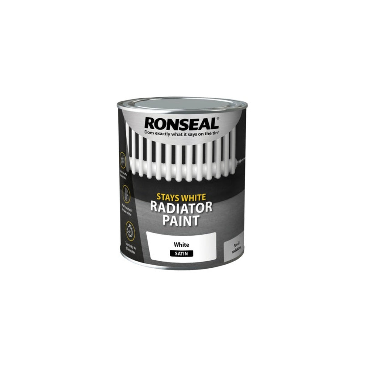 Ronseal One Coat radiator paint 750ml in white satin