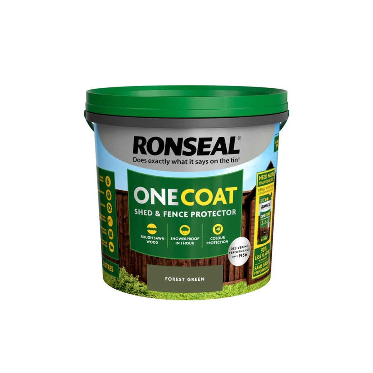 Ronseal One Coat Shed & Fence Protector 5L in Forest Green