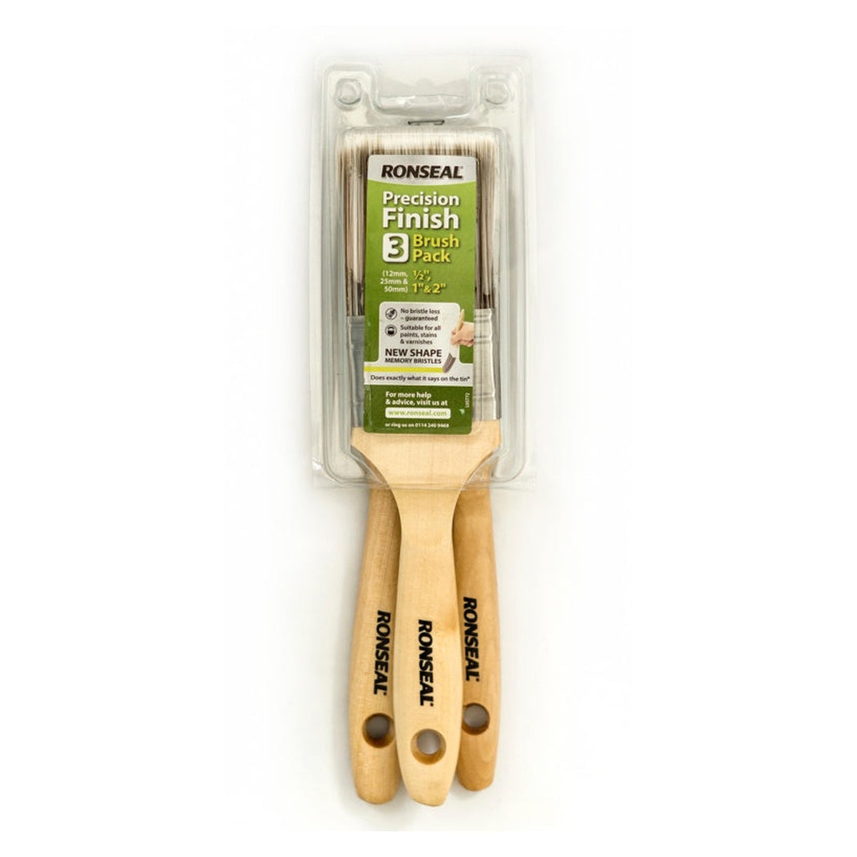 Ronseal Precision Finish brushes, pack of 3
