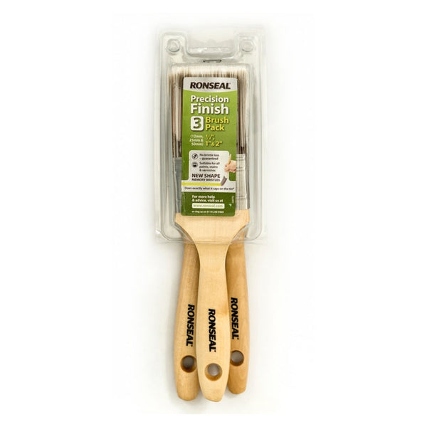 Ronseal Precision Finish brushes, pack of 3