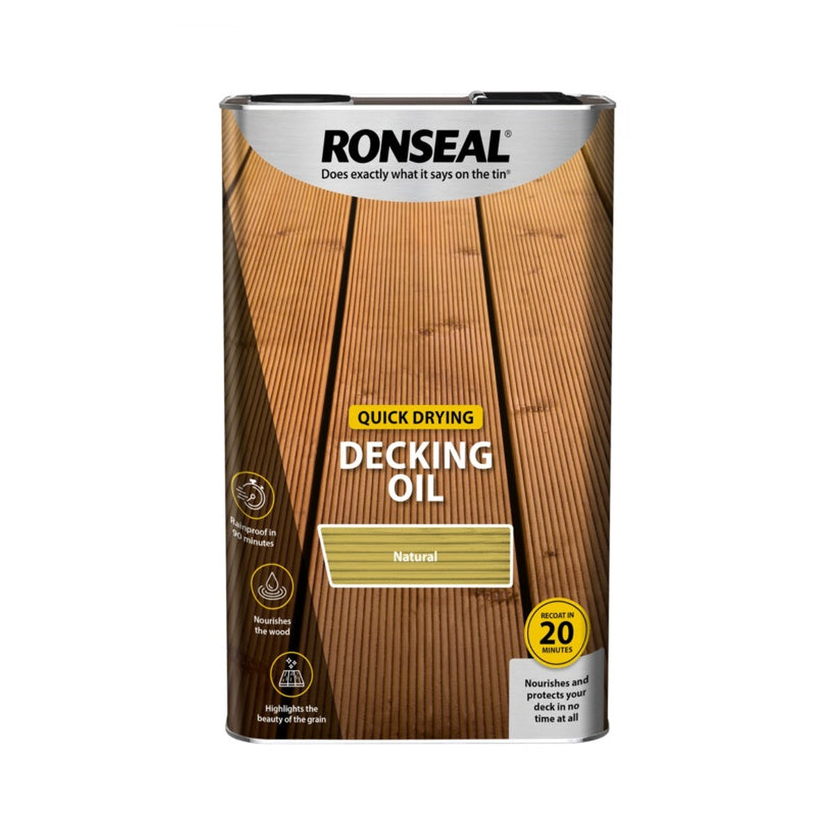 Ronseal Quick Drying Decking Oil 5L in Natural