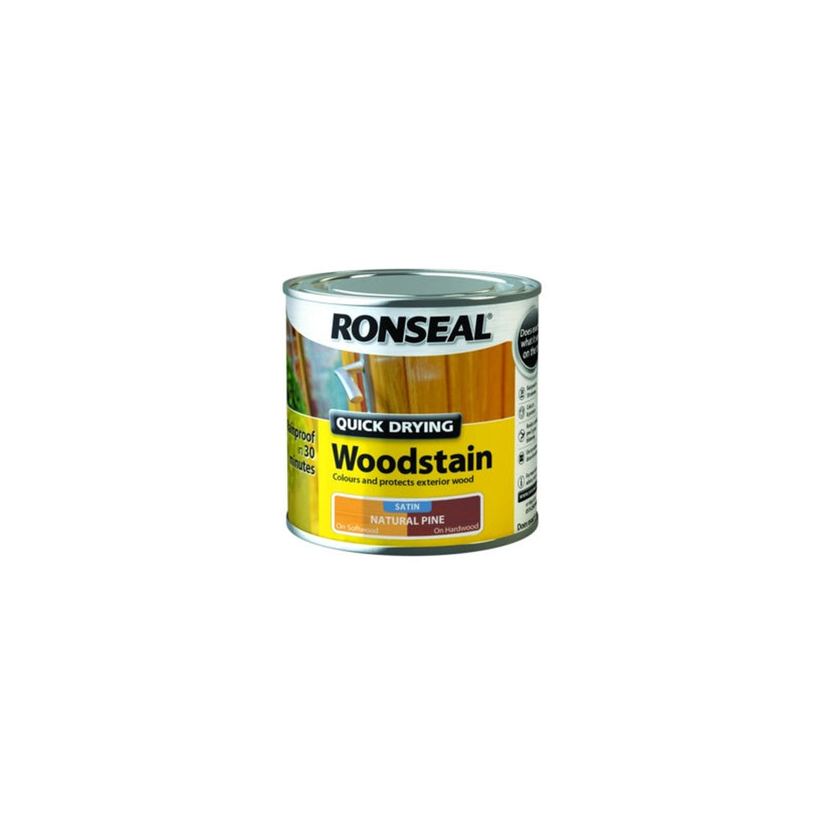 Ronseal Quick Drying Woodstain Satin Natural Pine 250ml, view 4
