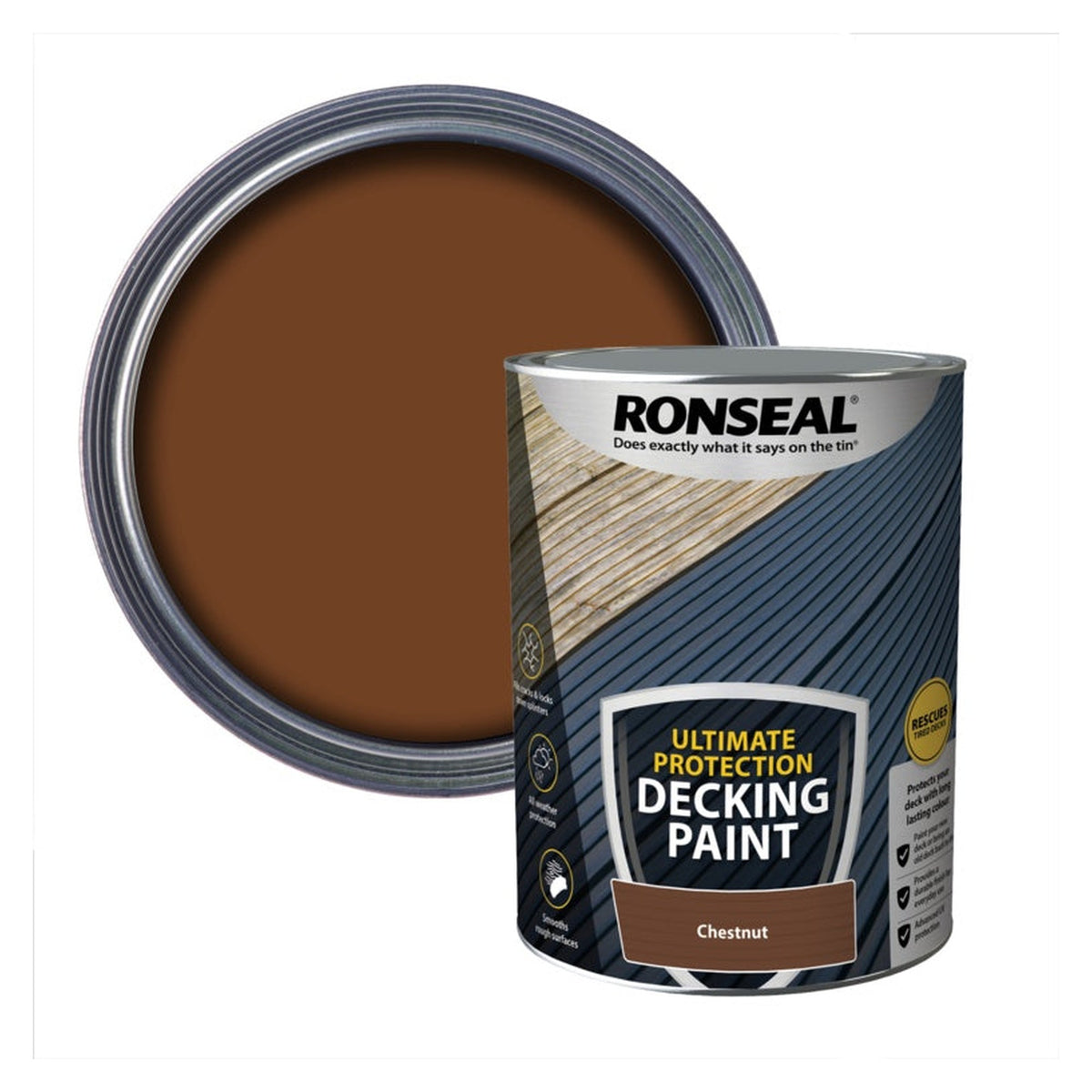 Ronseal Ultimate Protection Decking Paint Chestnut 5L tin