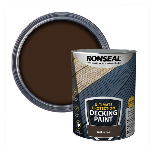 Ronseal Ultimate Protection Decking Paint English Oak 5L tin