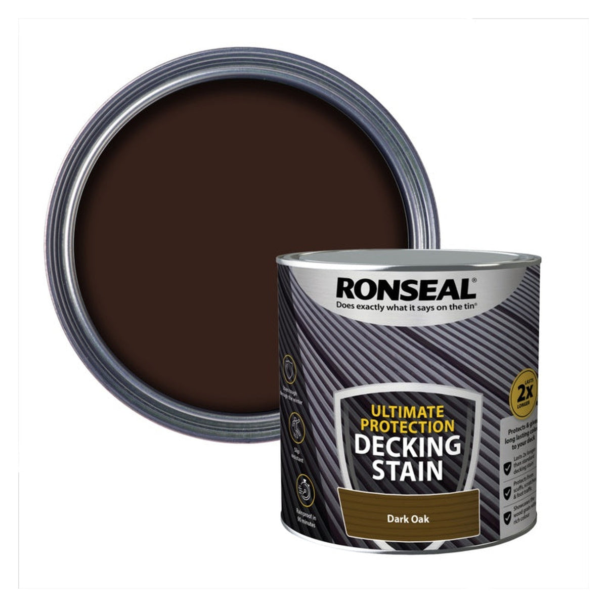 Ronseal Ultimate Protection Decking Stain 2.5L in Dark Oak