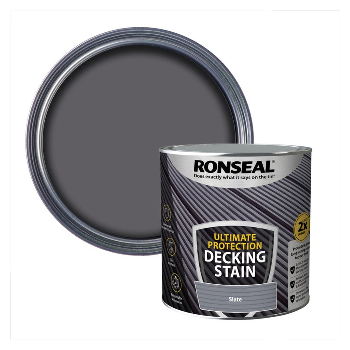 Ronseal Ultimate Protection Decking Stain 2.5L tin in Slate