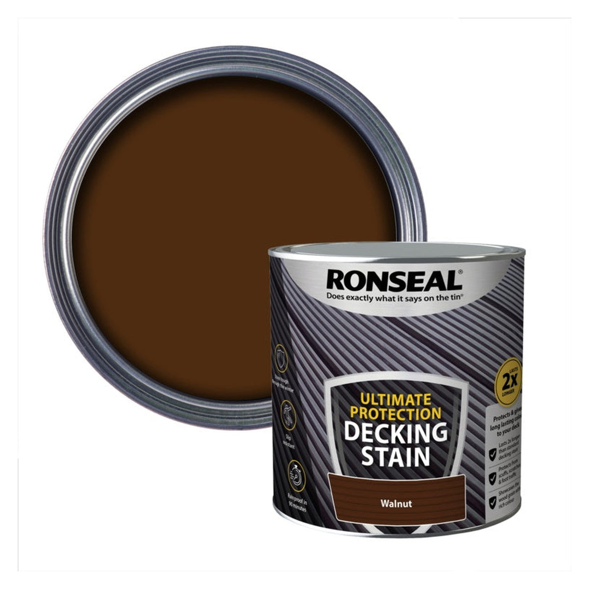 Ronseal Ultimate Protection Decking Stain 2.5L tin in Walnut