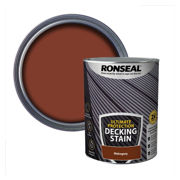 Ronseal Ultimate Protection Decking Stain 5L in Mahogany