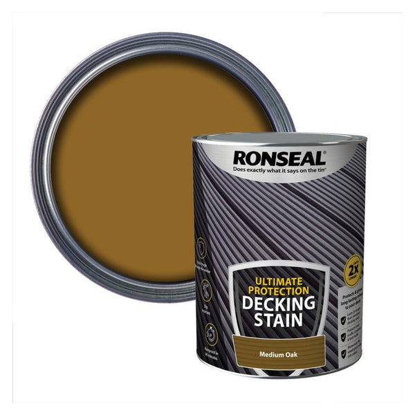 Ronseal Ultimate Protection Decking Stain 5L in Medium Oak