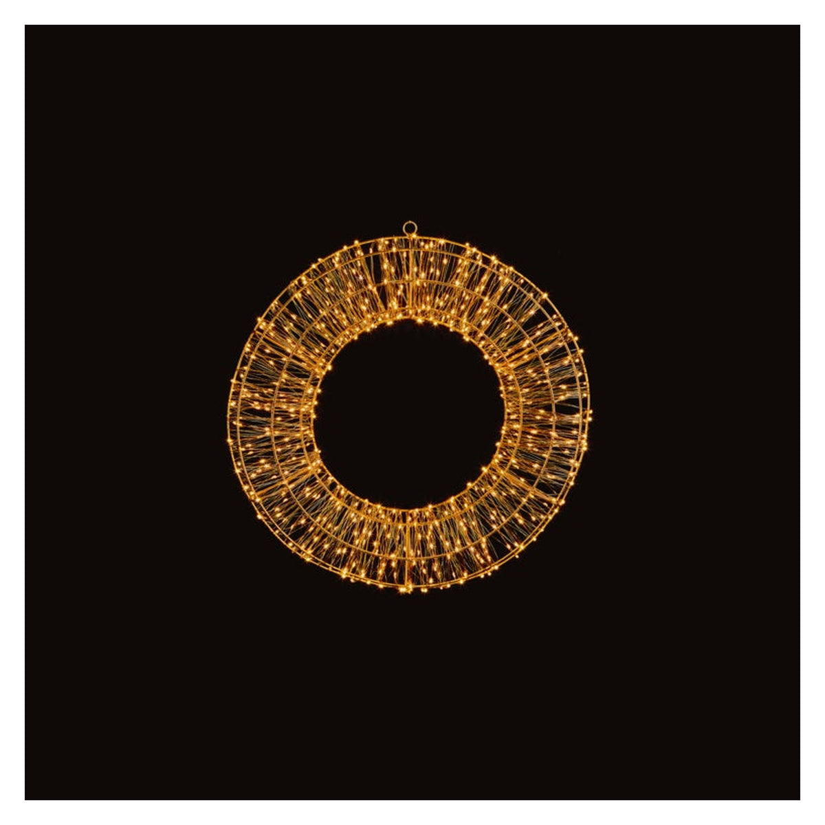 Rose Gold Wreath With Warm White LEDs - 600 Bulb 45cm