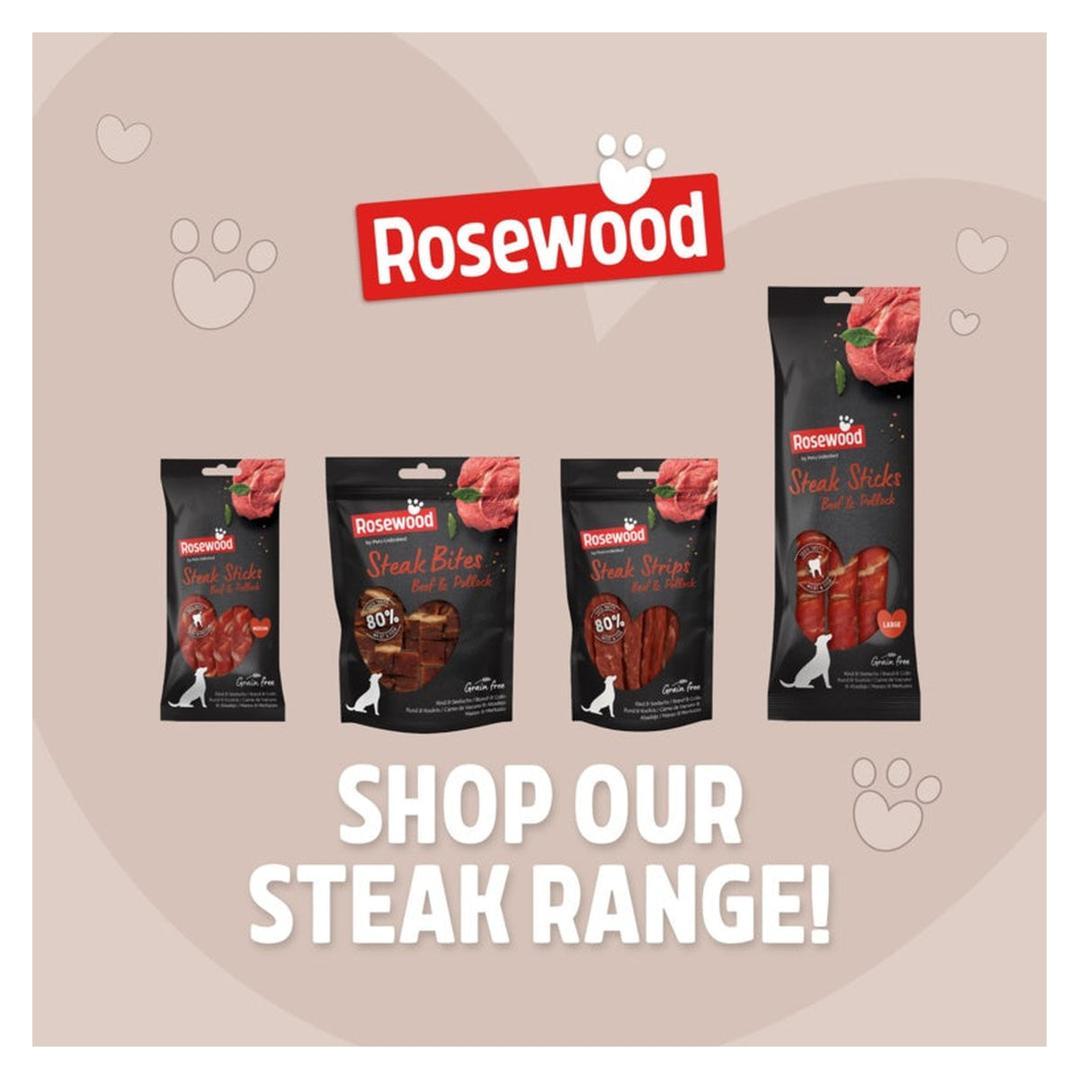 Rosewood beef and pollock steak sticks dog treats, view 7