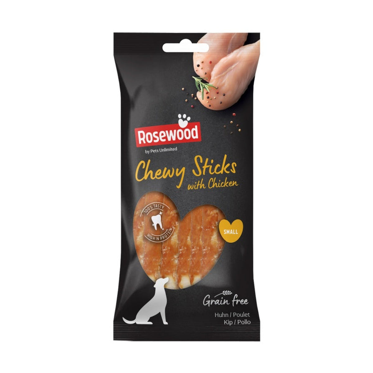 Rosewood chewy sticks with chicken dog treats, 10 pieces