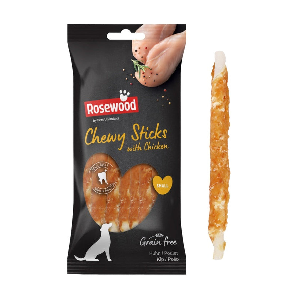 Rosewood chewy sticks with chicken dog treats, 10 pieces, view 8