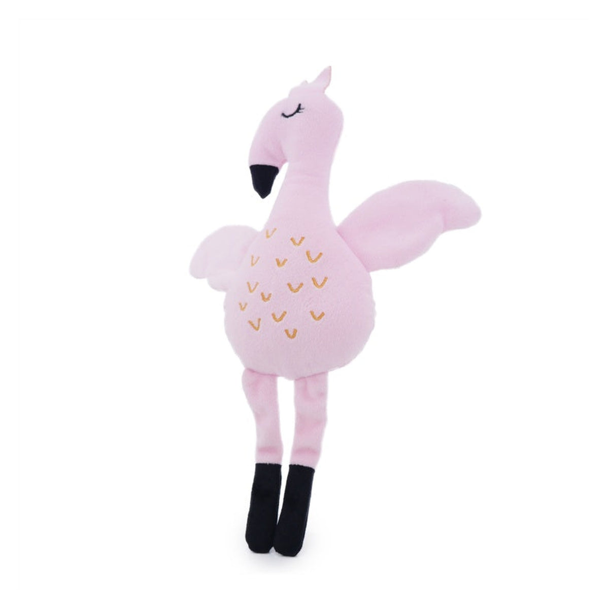 Rosewood eco friendly flamingo squeaky dog toy, view 3