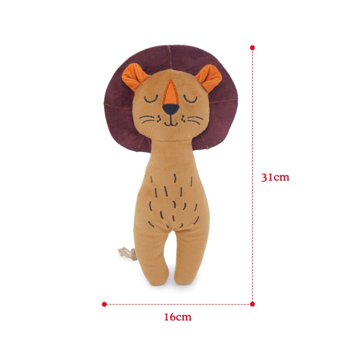 Rosewood Eco lion squeaky dog toy, view 6