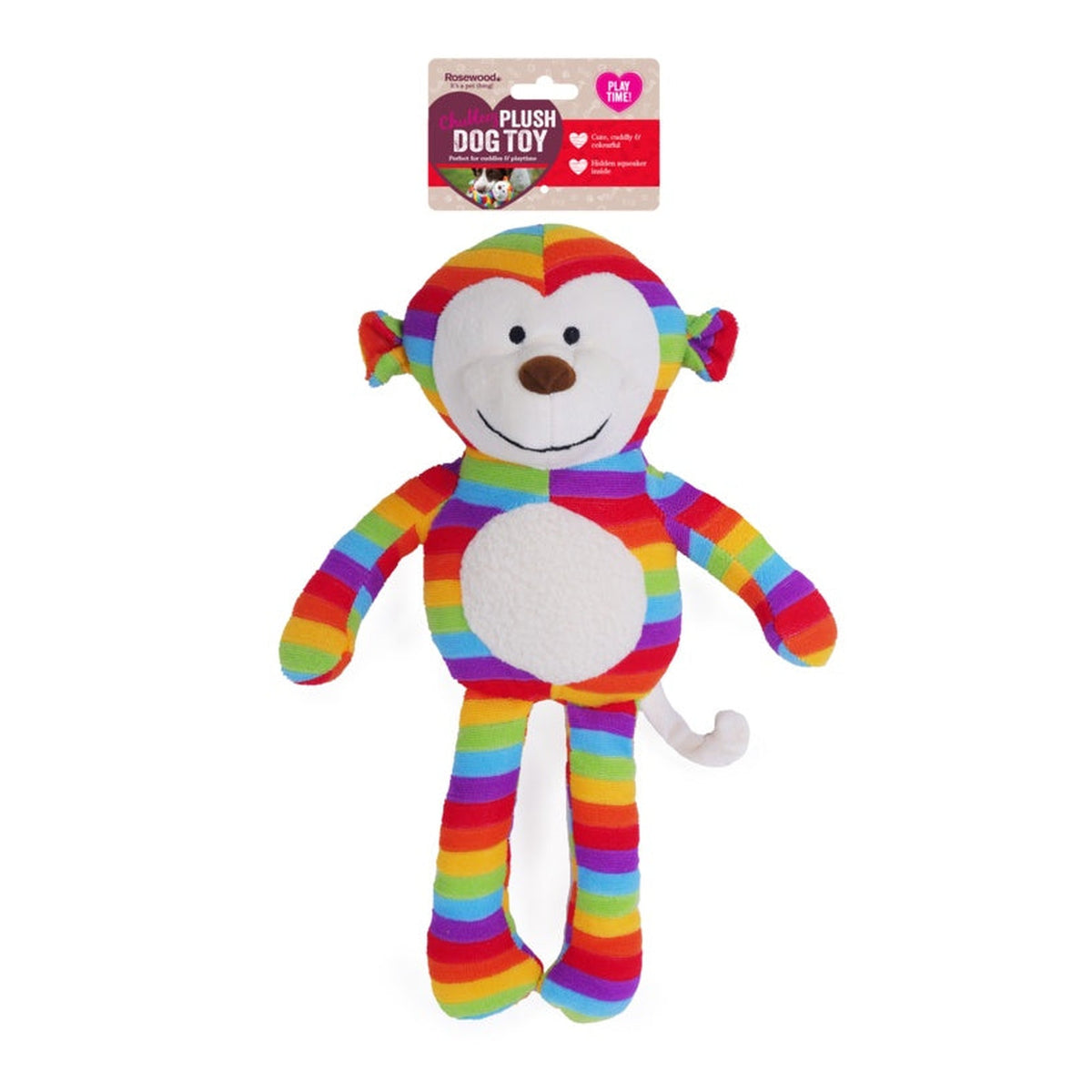 Rosewood Sonny Monkey plush squeaky dog toy