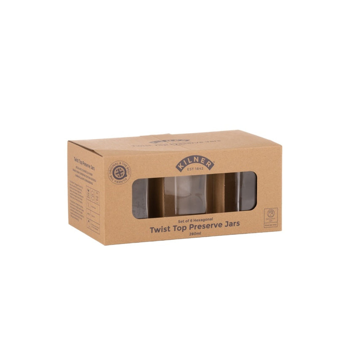 Round Twist Top Jars Set 6 - 280ml