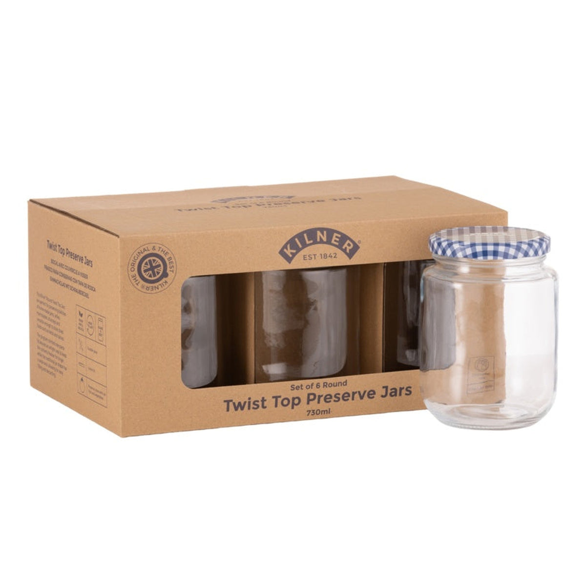 Round Twist Top Jars Set 6 - 730ml, view 2
