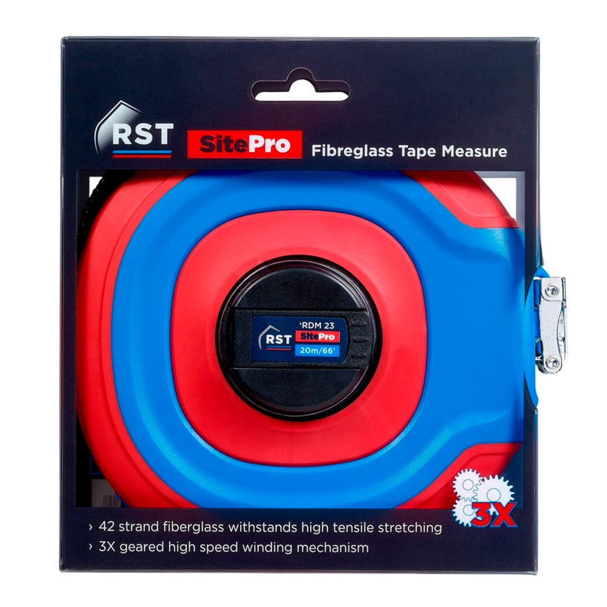 RST 20m fibreglass surveyors tape measure, view 3