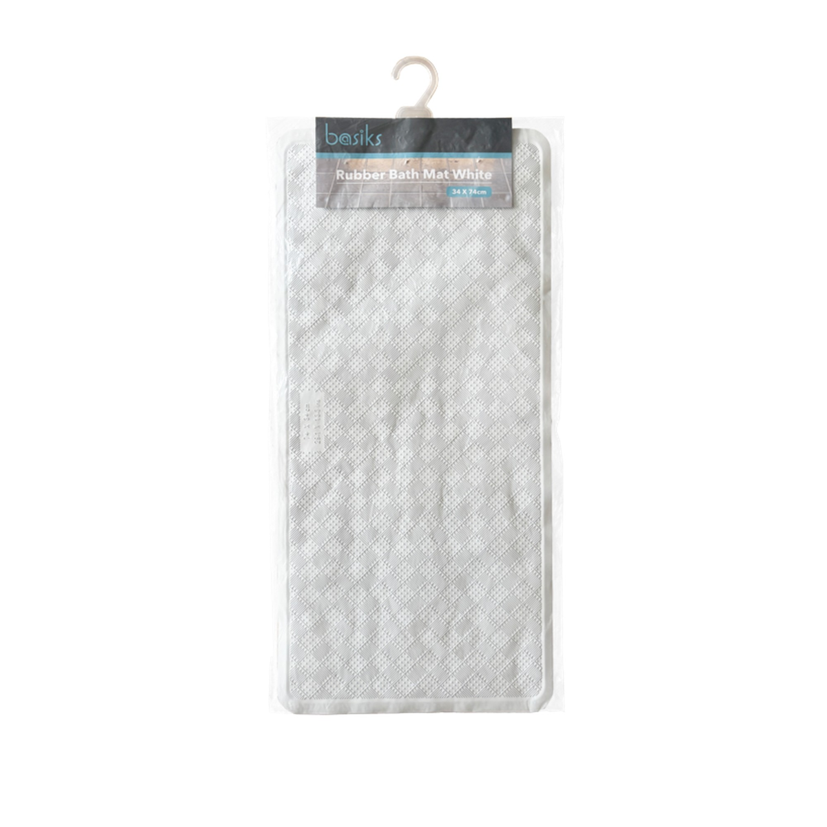 Rubber Shower Mat White - 34 x 74cm