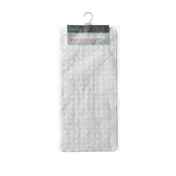 Rubber Shower Mat White - 34 x 74cm