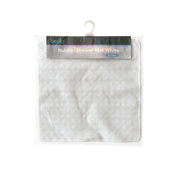 Rubber Shower Mat White - 53 x 53cm