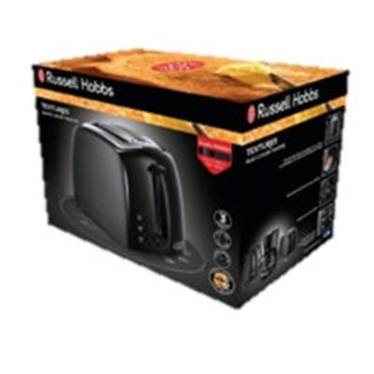 Russell Hobbs Textures black 2 slice toaster, view 2