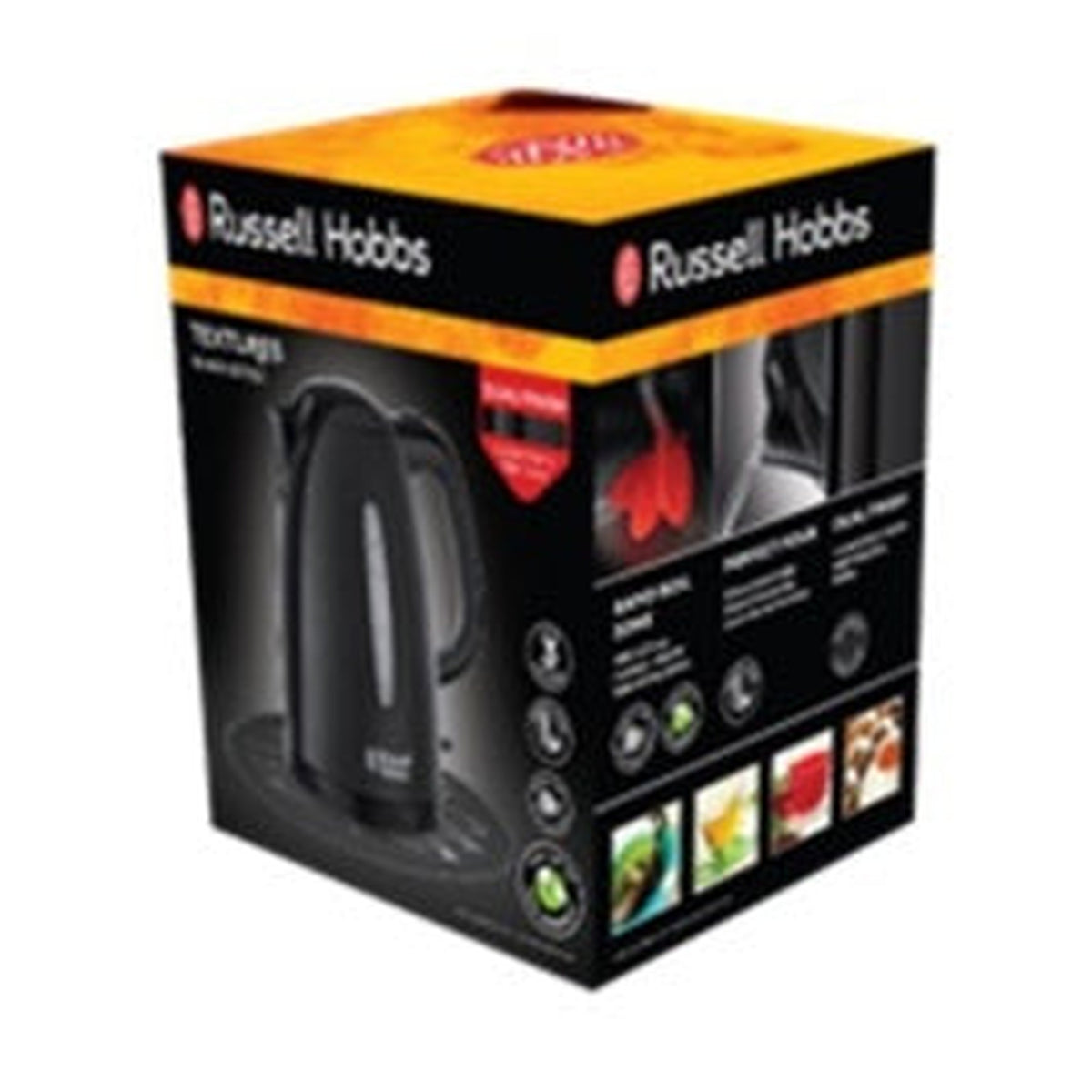 Russell Hobbs Textures black 1.7L kettle, view 2