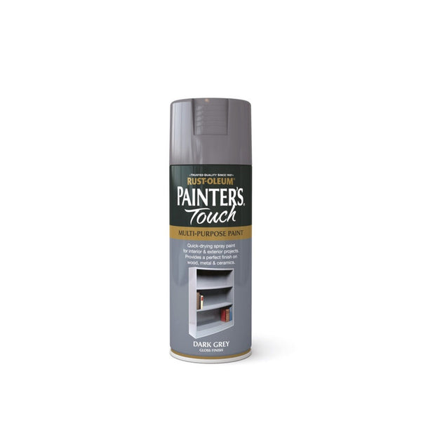 Rust-Oleum Painter's Touch 400ml spray can in Dark Grey Gloss