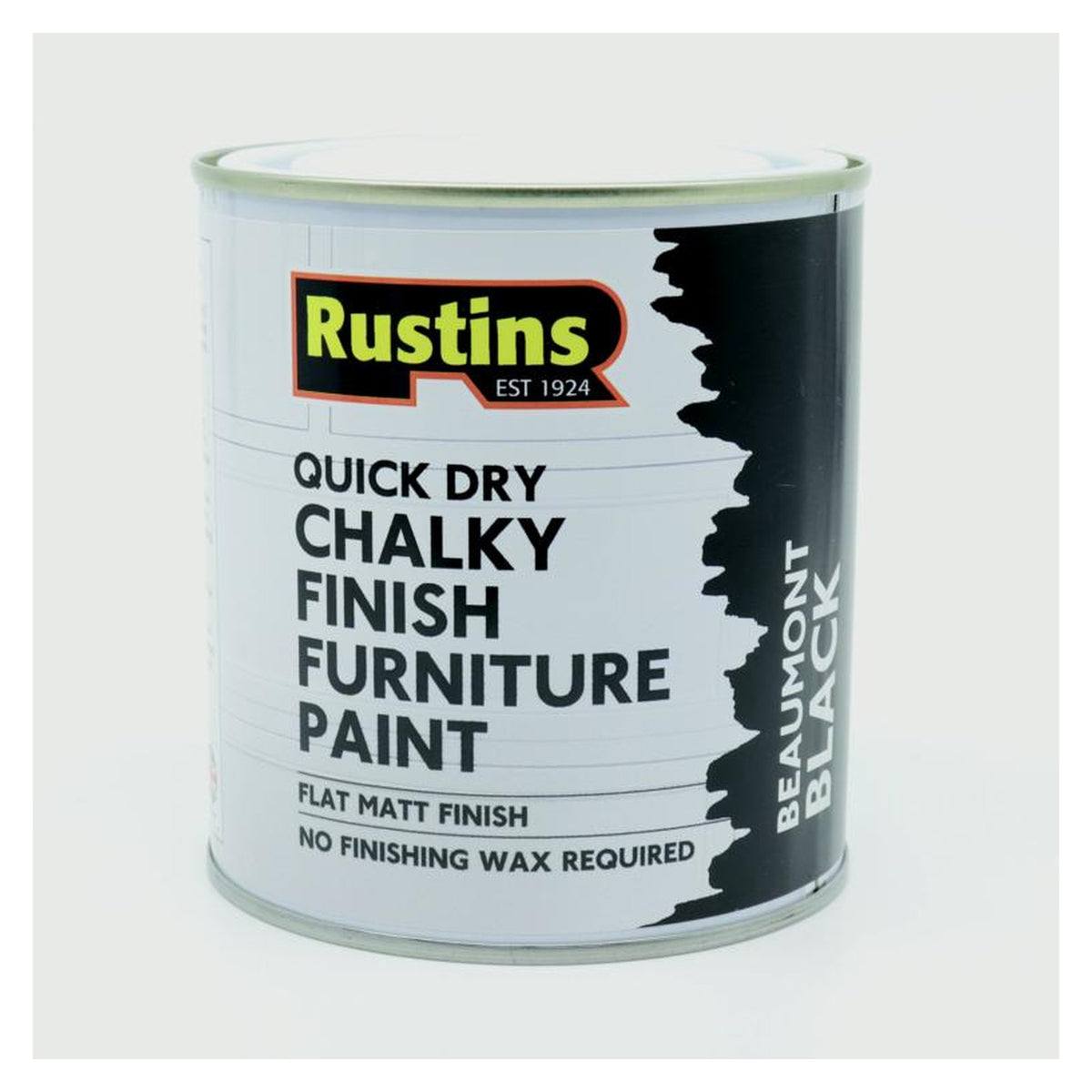 Rustins Chalky Finish Furniture Paint 500ml in Beaumont Black