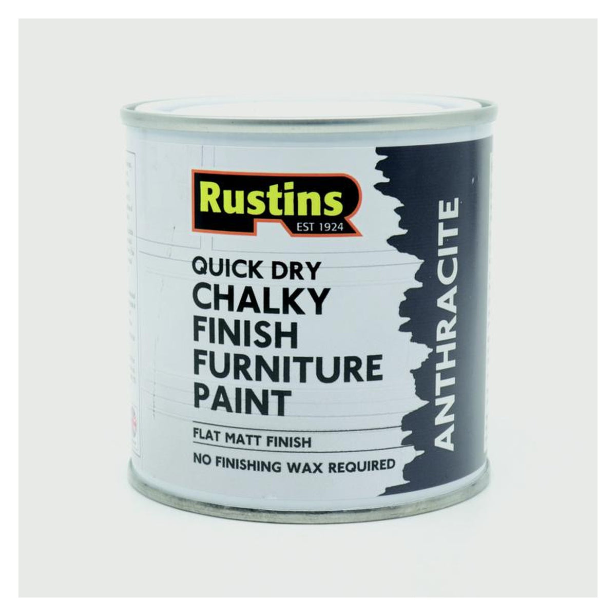 Rustins Chalky Finish furniture paint 250ml in Anthracite