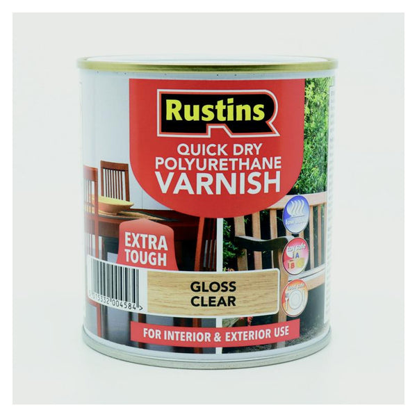 Rustins Polyurethane Gloss Varnish Clear 1L tin