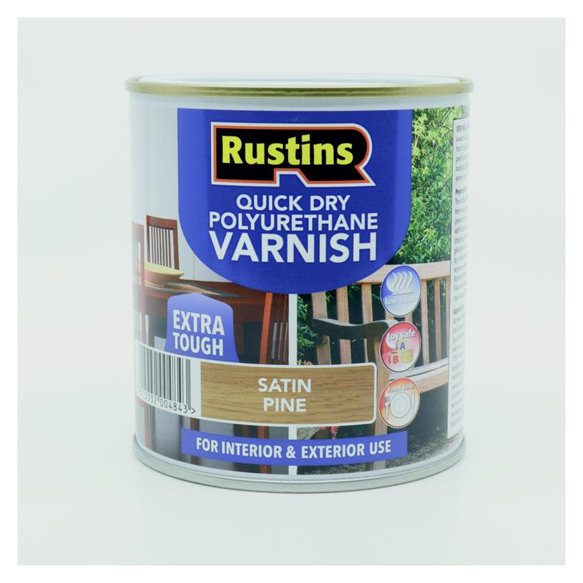 Rustins Polyurethane Satin Varnish 500ml in Pine