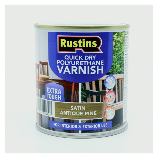 Rustins Polyurethane Satin Varnish Antique Pine 500ml