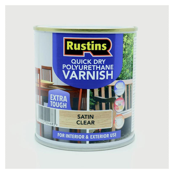 Rustins Polyurethane Satin Varnish Clear 500ml