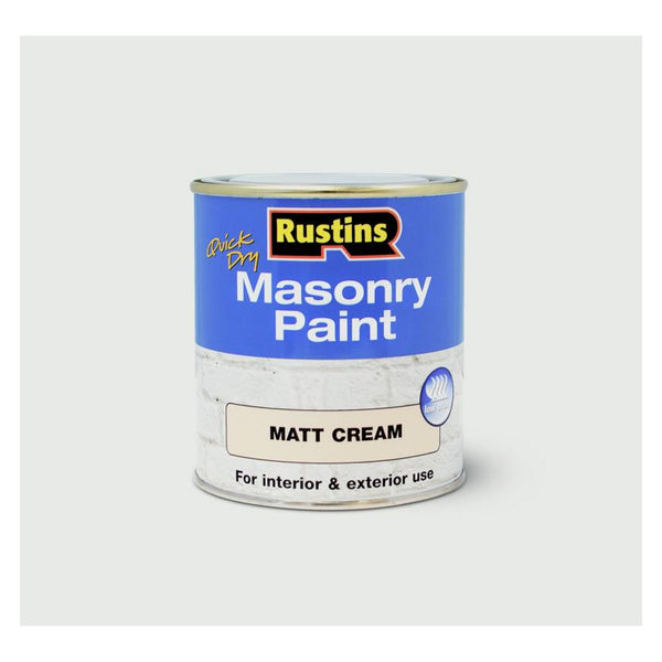 Rustins Quick Dry Masonry Paint 500ml in Cream