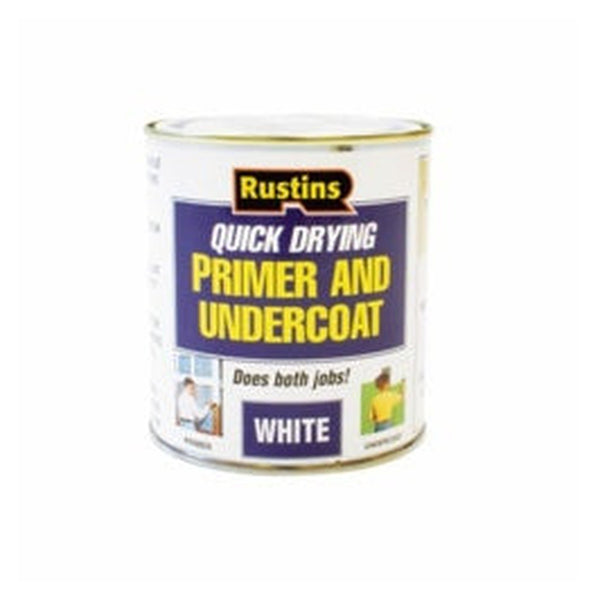 Rustins Quick Dry Primer and Undercoat White 250ml tin