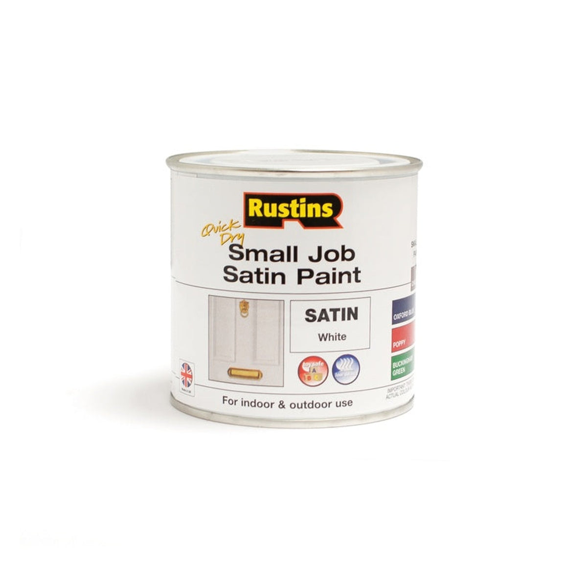 Rustins Quick Dry Small Job Satin White 250ml tin