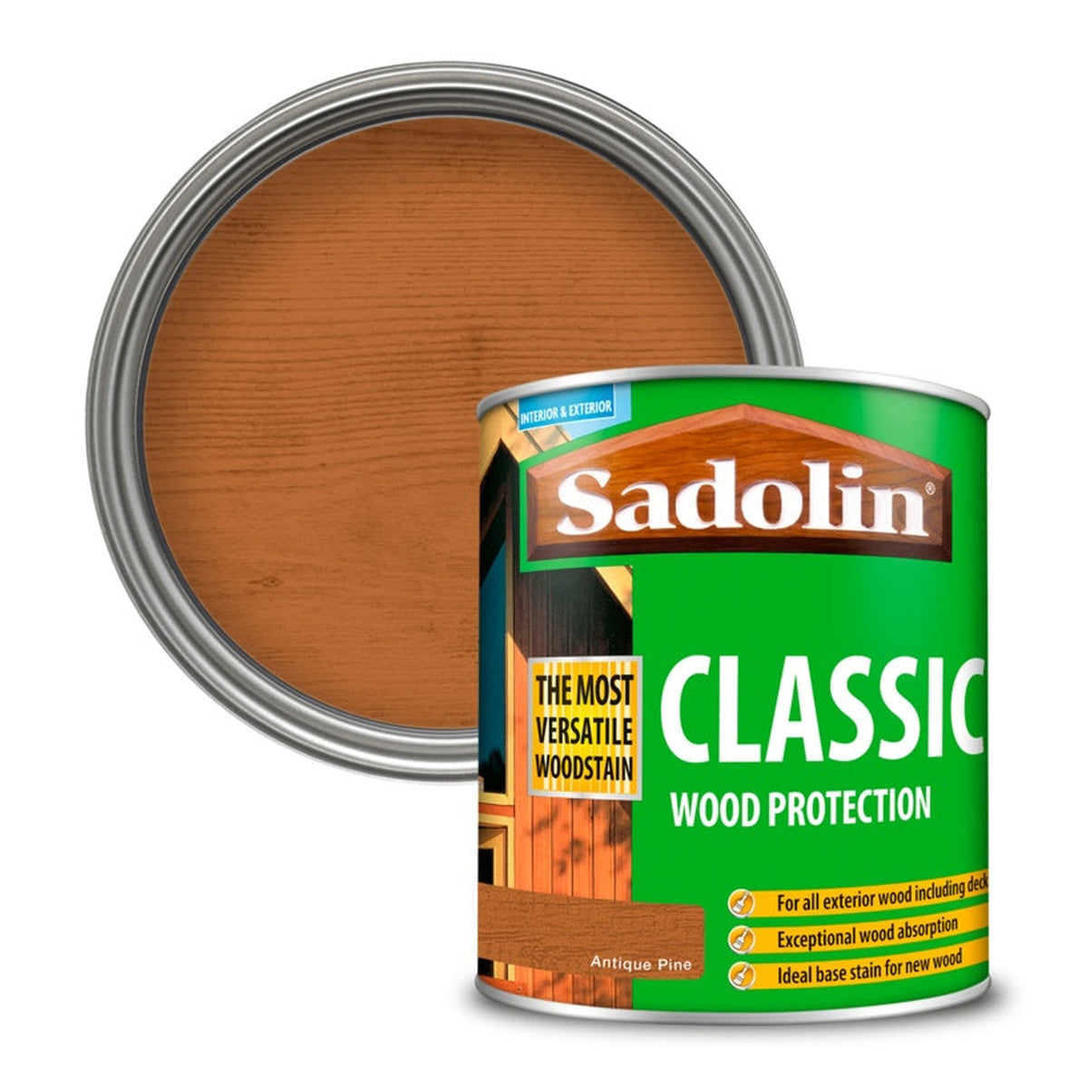 Sadolin Classic Wood Protection 1L tin in Antique Pine