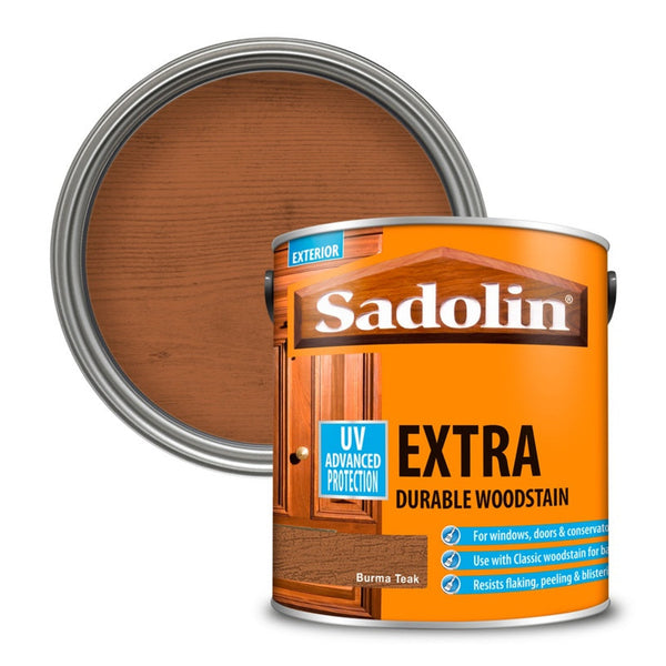 Sadolin Extra Durable Woodstain 2.5L tin in Burma Teak