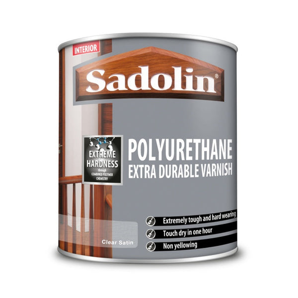 Sadolin Polyurethane Extra Durable Varnish clear satin 1L tin