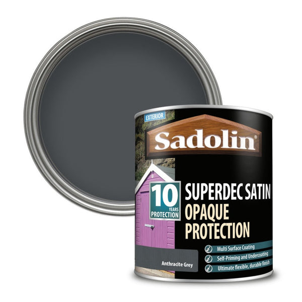 Sadolin Superdec Satin 1L in Anthracite Grey