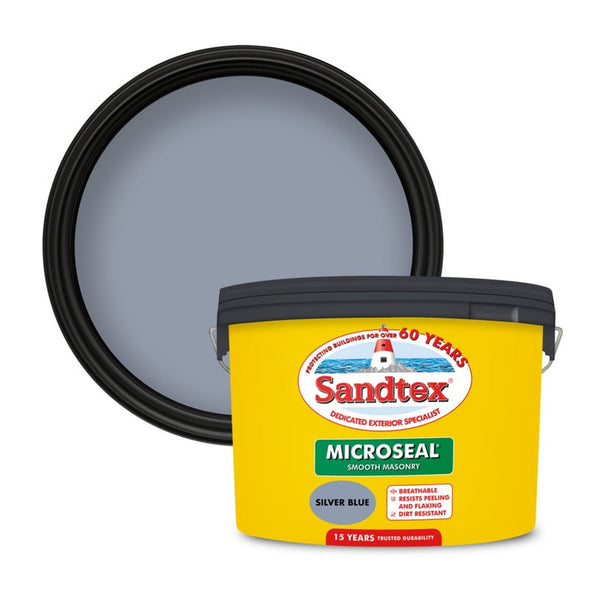 Sandtex Smooth Masonry Paint 10L in Silver Blue