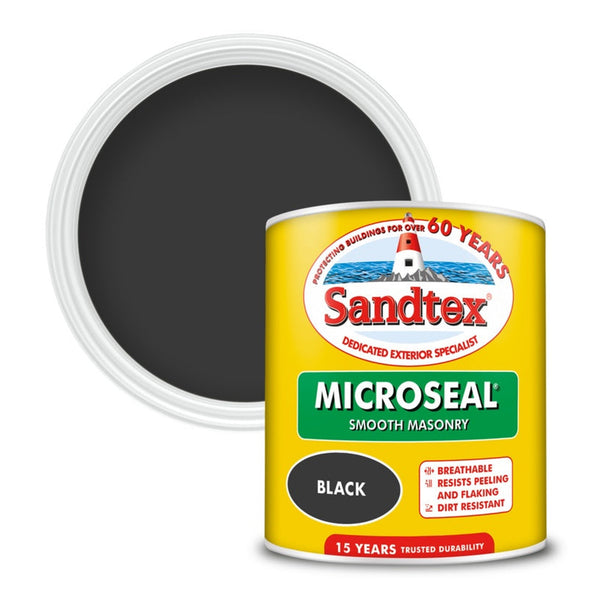 Sandtex smooth masonry paint 1L in black