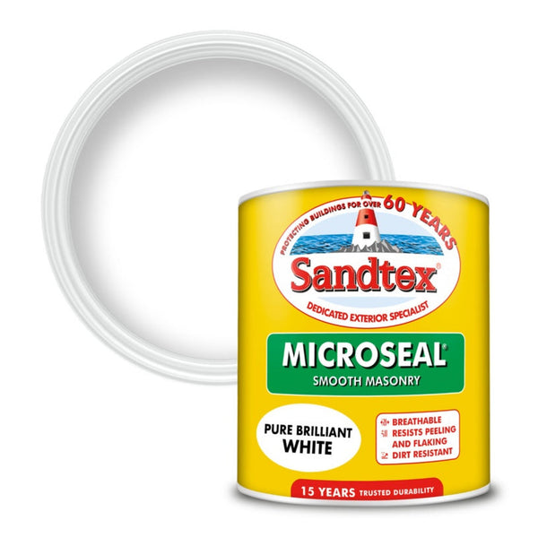 Sandtex Smooth Masonry Paint 1L Pure Brilliant White